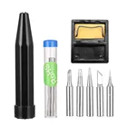 СВЕТОДИОДНЫЙ Цифровой паяльник, 90 Вт, 110 В220 В, С наконечниками, стойка для оловянной проволоки, сварочные инструменты, четырехъядерный Ptc, керамический нагреватель Handskit- 927