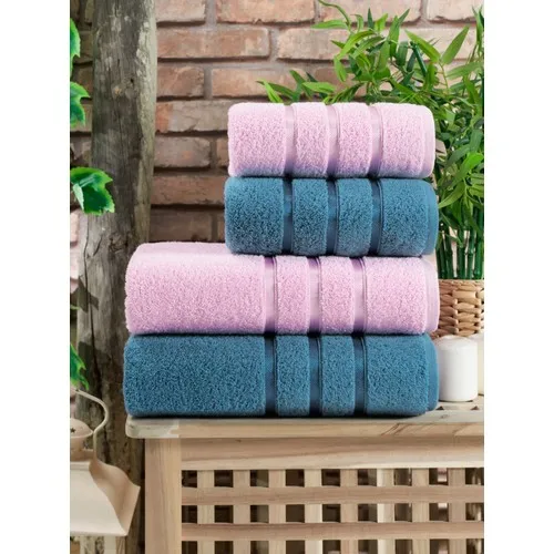 

Teksmoda 4'l Bathroom Set/powder-Denim Blue