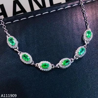 kjjeaxcmy boutique jewelry 925 sterling silver inlaid natural emerald ladies bracelet support detection exquisite beautiful