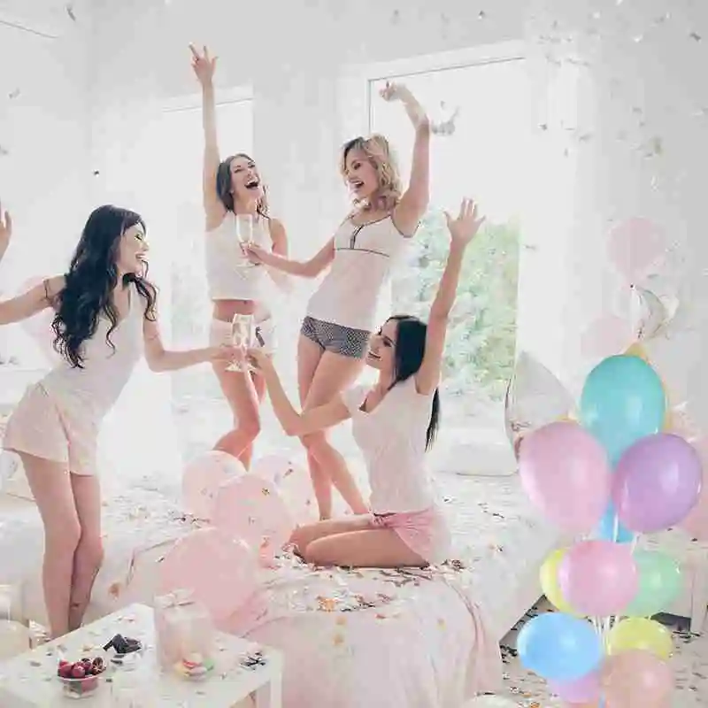 10 Соединенных латексных воздушных шаров в виде палочек прозрачные зеркальные