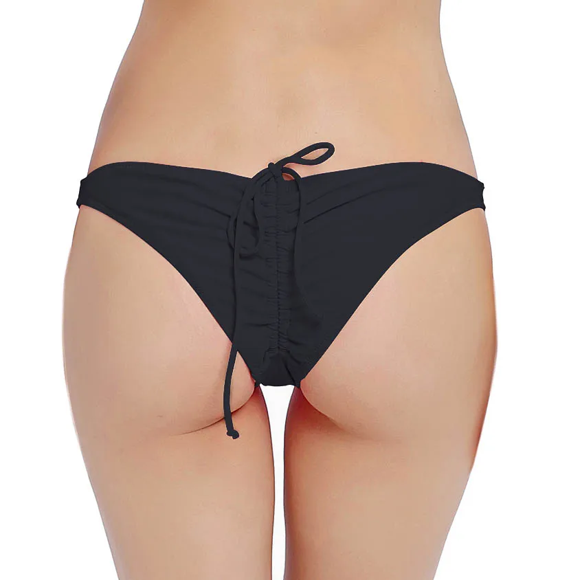 Women Swimwear Sexy Bikini Bottoms Brazilian Cheeky Bottom Swimsuit Biquini Bikinis Bow Low waist Black/white Bottom Floral