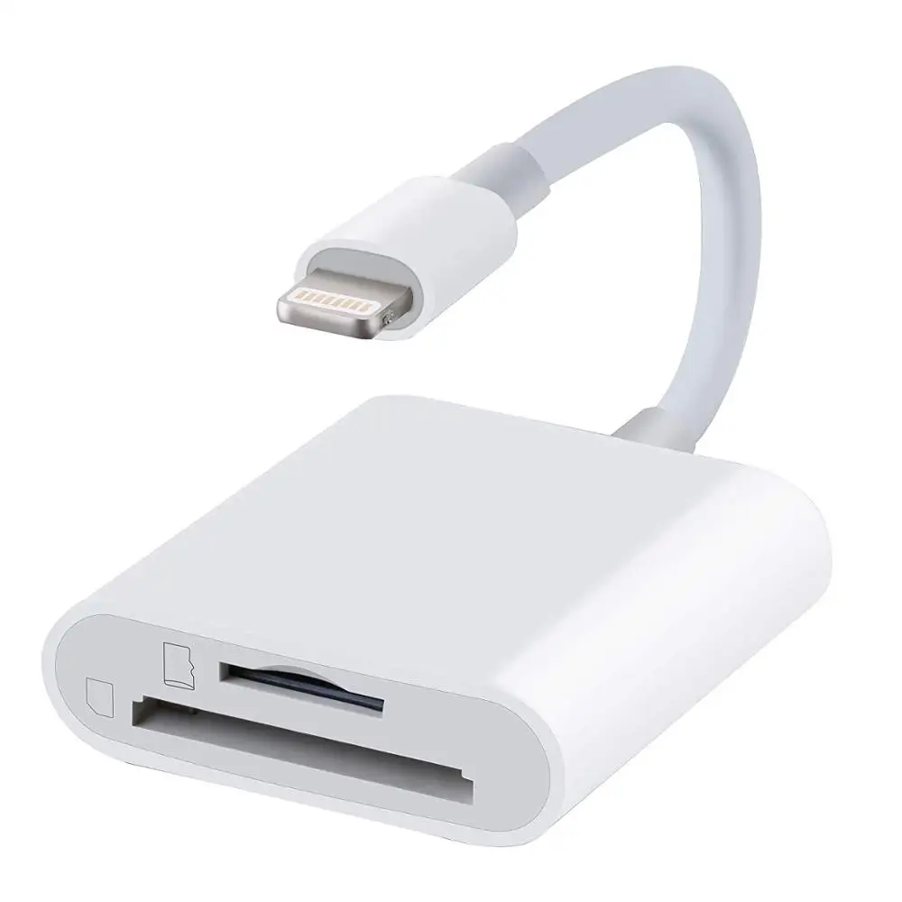 White SLR Micro USB SD кард-ридер TF карта адаптер камеры для iPhone iPad OTG конверсионный комплект кабель системы освещения телефона - Цвет: White