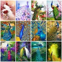 5d diamond painting full drill squareround peacock cross stitch diamond embroidery animals home decor bead picture kits