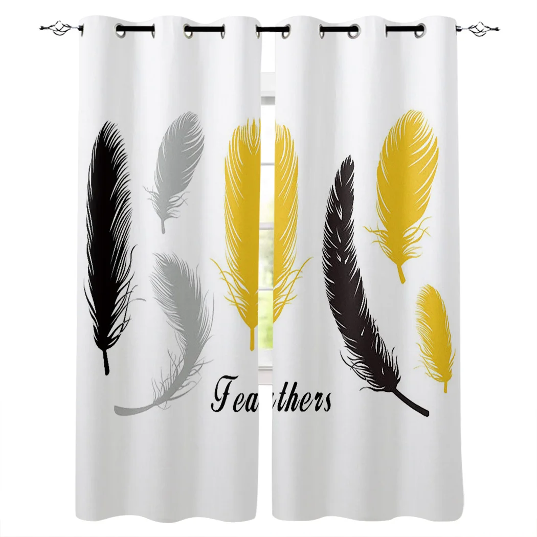 Винтажные занавески с перьями на белом фоне для комнаты окна Детские спальни