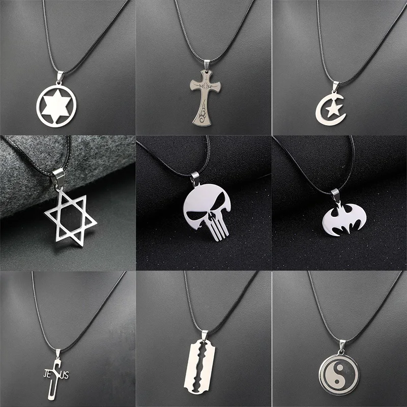 Ожерелье с подвеской в виде черепа для мужчин модное Простое Элегантное