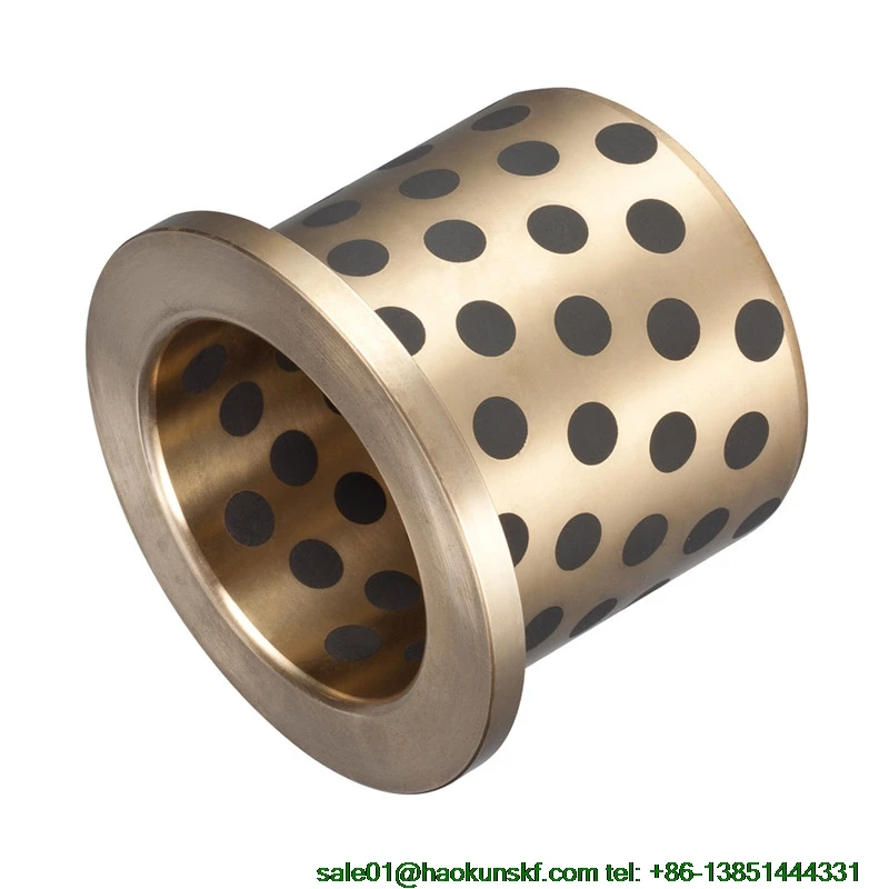 

JFB4550 / 4550F (Size:45*55*50/70*5mm) Flanged Solid-Lubricanting Oilless Graphite Brass Bushing|Copper Bearing