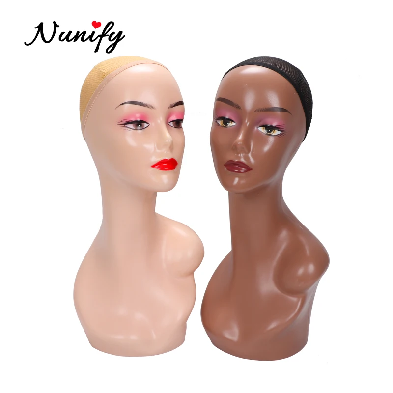 Female Cosmetology Mannequin Head For Hair Salon Long Neck Hairdressing Training Doll Head Wig Display Realistic Manikin Head