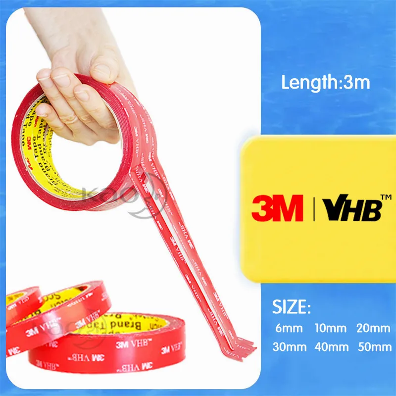Прозрачная акриловая двусторонняя клейкая лента VHB 3M прочная водонепроницаемая
