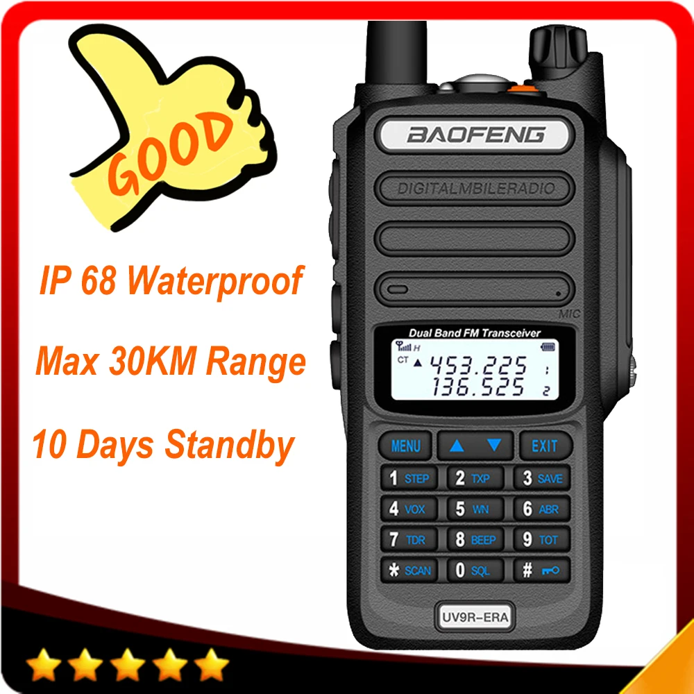 2021 Two Way Radio Baofeng UV-9R ERA Plus IP68 Waterproof Long Range Walkie Talkie 50km Ham CB Radio transceiver UHF VHF Station