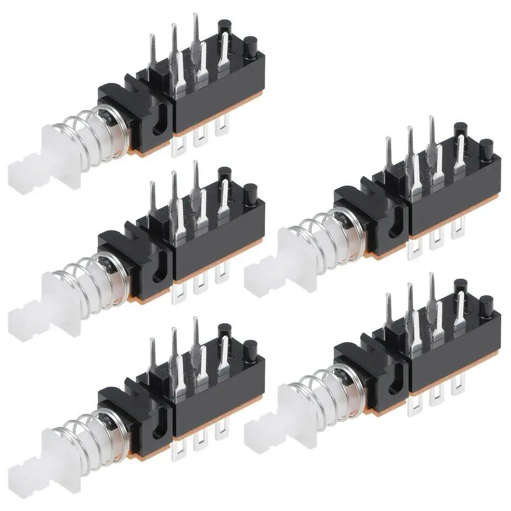 

Push Button Switch DPDT 6 Pin 1 Position Self-Locking 5pcs