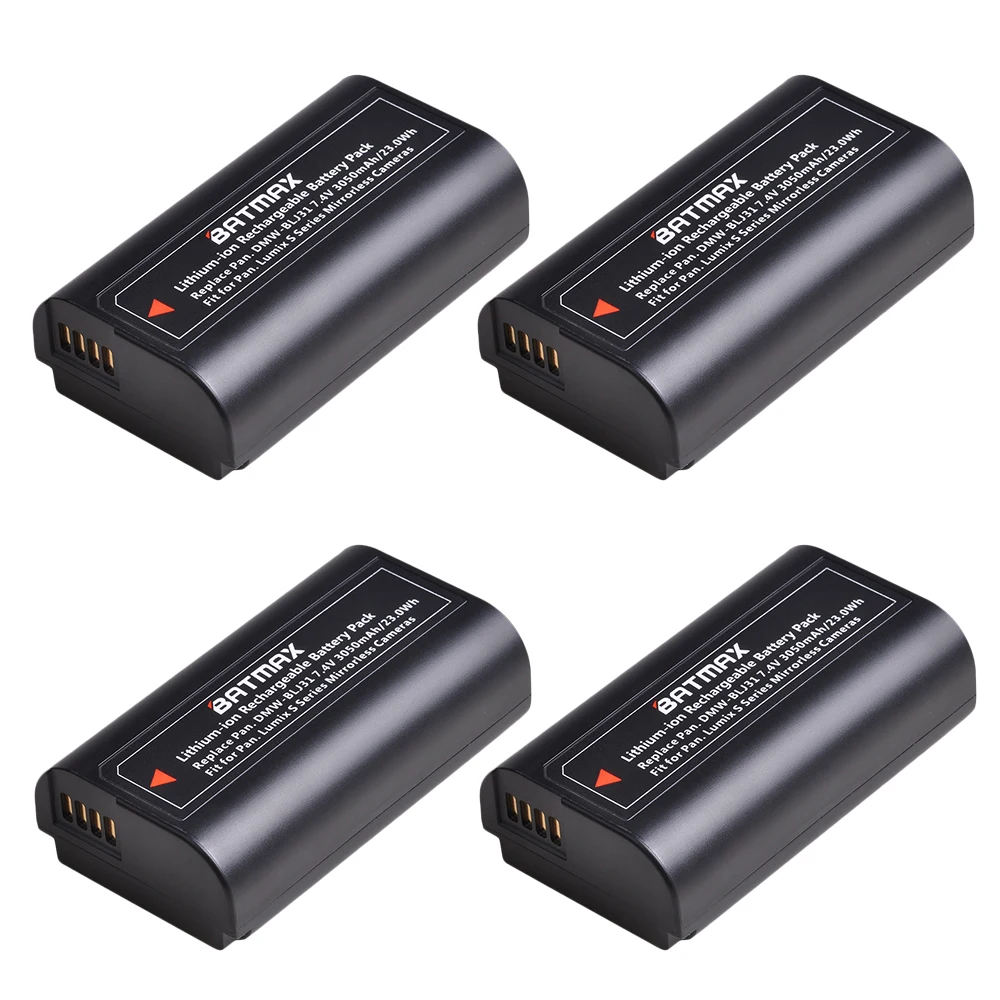 4Pc 1 шт. 3050 мА/ч, DMW-BLJ31 ДМВ BLJ31 Батарея для цифрового фотоаппарата Panasonic LUMIX DC-S1, DC-S1R, DC-S1H беззеркальных камер - Цвет: 4Pc