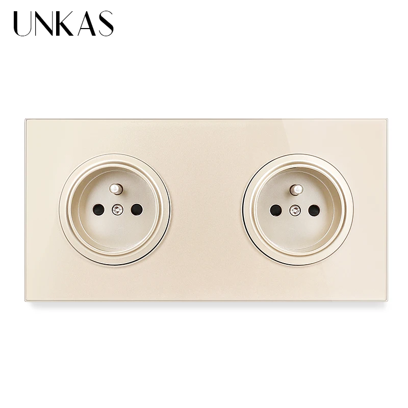 UNKAS двойная французская розетка + совместимому с HDMI USB светодиодный ТВ RJ11 телефон