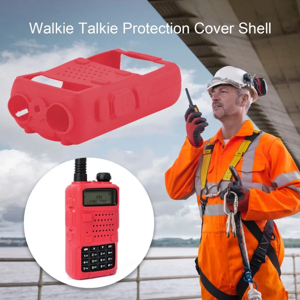 silicone rubber cover bumper baofeng uv 5r case for two way radio f8 uv 5r uv 5re dm 5r walkie talkie uv5r accessories free global shipping