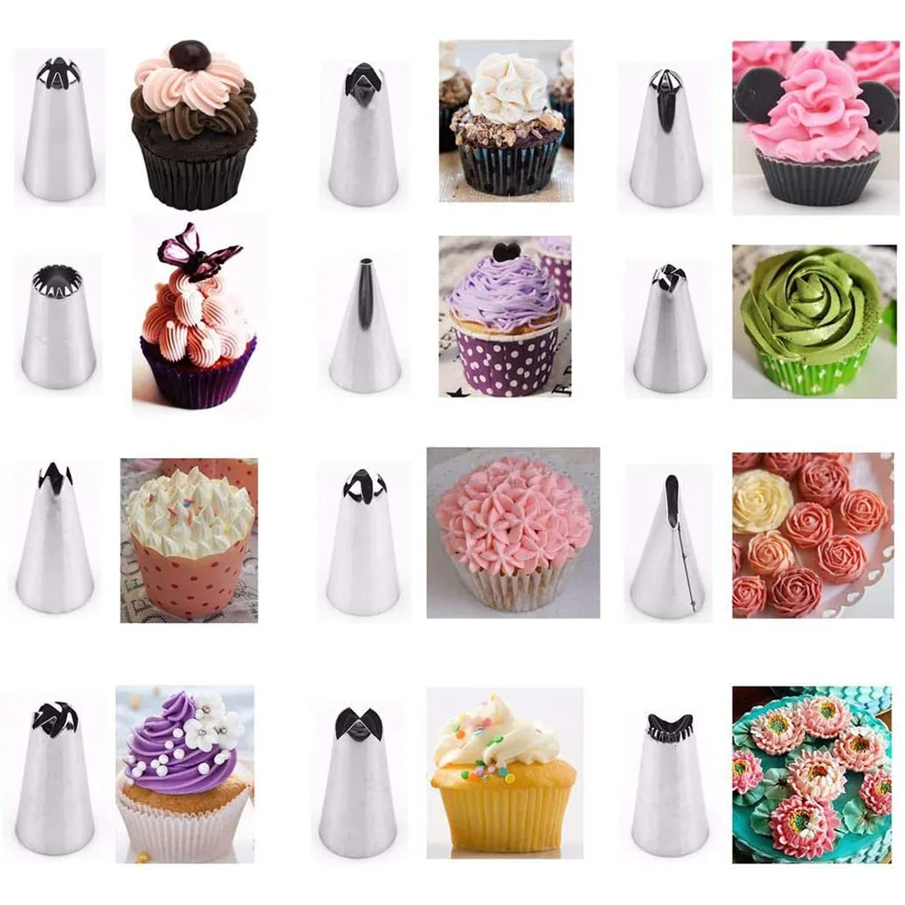 14 шт./компл. фотоблестящий кондитерский мешок для крема с 12 насадками из