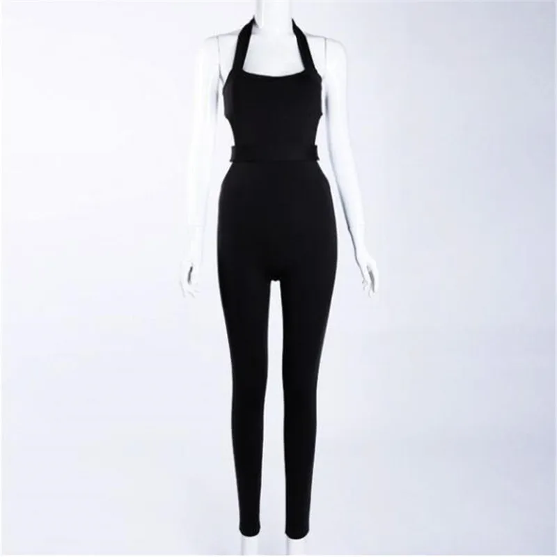 

Fitness Fashion Bodycon Rompers Womens Jumpsuit Sleeveless Casual Workout Active Wear Side Lace Up Jumpsuits Hollow Out