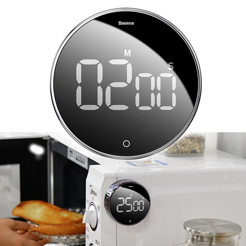 

Magnetic Timer Digital Timer Manual Countdown Alarm Clock Mechanical Kitchen Cooking Timer Study Stopwatch Alarm Clock