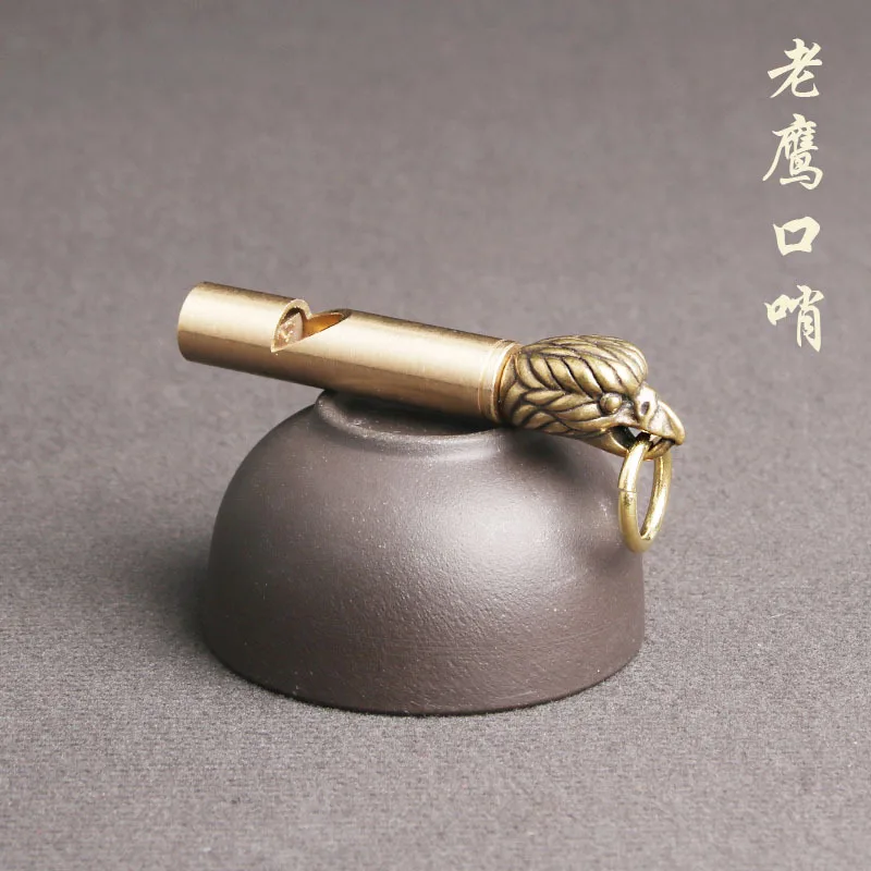 Креативный брелок для ключей из чистой латуни свисток животных выживания на