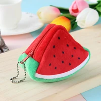 cartoon childrens holiday gifts creative plush three dimensional triangle fruit pocket wallet coin bag key bag pendant