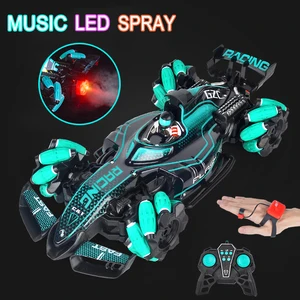 4WD RC Car Toy  F1 Stunt Drift Racing Car Kit 2.4G Gesture Remote Control Cars Spray Light Music Toy