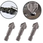 6 канавок Сверло с зенковкой под углом 90 градусов Сверло для снятия фаски 14 дюйма с шестигранным хвостовиком Углеродистая сталь Пескоструйная обработка Резка Удаление заусенцев Деревообрабатывающий инструмент