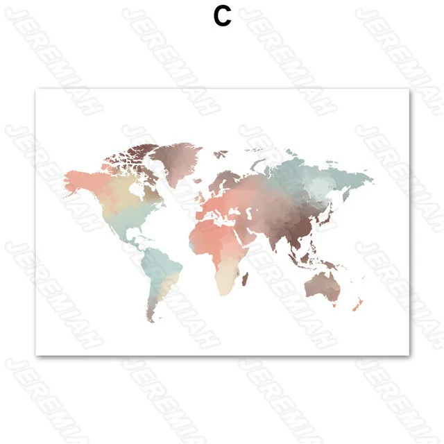 

Map Letter Landscape Poster Nordic Style Waterproof Ink Canvas Print Hd Painting Modern Living Room Bedroom Decoration
