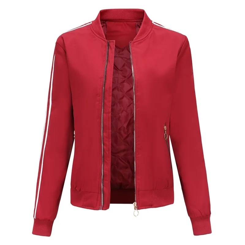 Новая Осенняя модная куртка бомбер Женская Повседневная тонкая короткая с