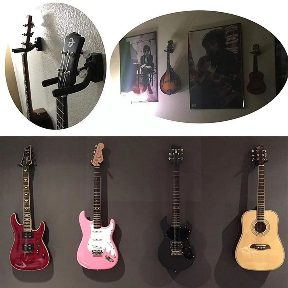 

Wall Mount Guitar Hanger Hook Non-slip Holder Stand Bass Ukulele Violin For Acoustic Accessories Guitar