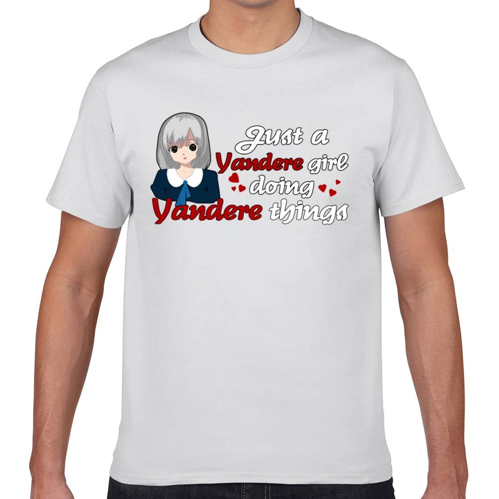 Топы футболки для мужчин yandere девочек аниме косплей повседневные черные Geek