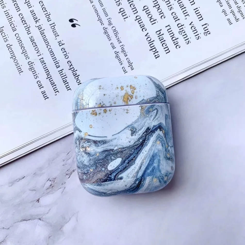 658C4 Беспроводной Bluetooth чехол для наушников Airpods чехол Роскошный Мраморный наушник чехол для Apple Air Pods 2 Earpods аксессуары 1 - Цвет: 658C4