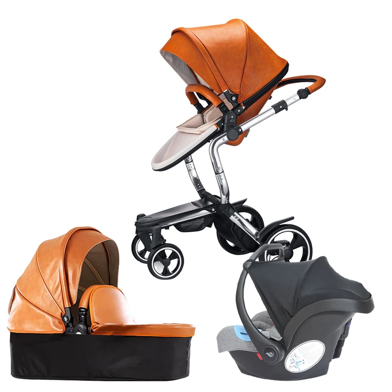 2 в 1 детская коляска из кожи и алюминиевого сплава|Четырехколесная коляска| |