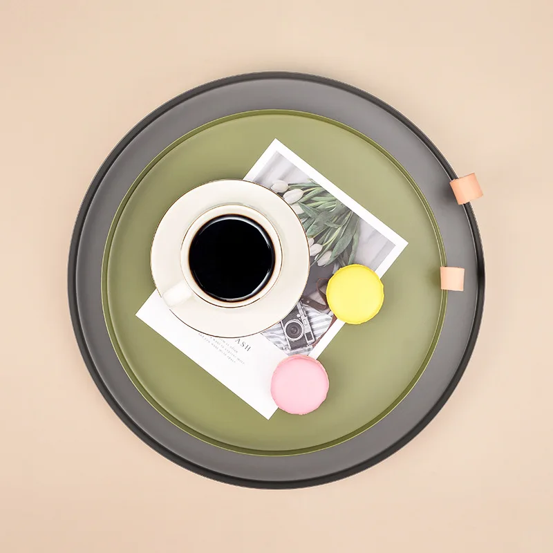 

Цветная круглая металлическая тарелка для приема Morandi, настольная косметическая отделка, сладкая закуска, предметы мебели