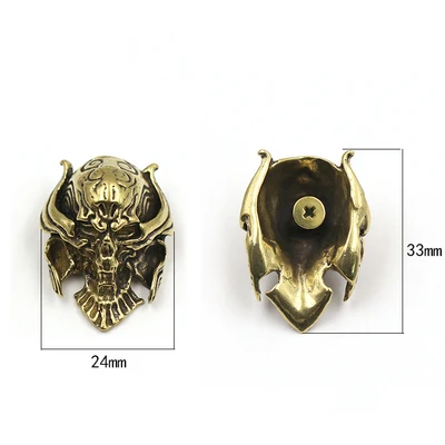 Skull1 1 шт. Твердый латунный материал DIY голова животного дизайн кожаная сумка кошелек Дракон Череп бульдог Кнопка заклепки с винтами - Цвет: Skull1