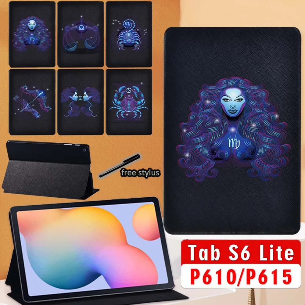 

Tablet Case for Samsung Galaxy Tab S6 Lite 10.4 2020 Leather Stand Protective Sleeve Cover for SM-P610 P615