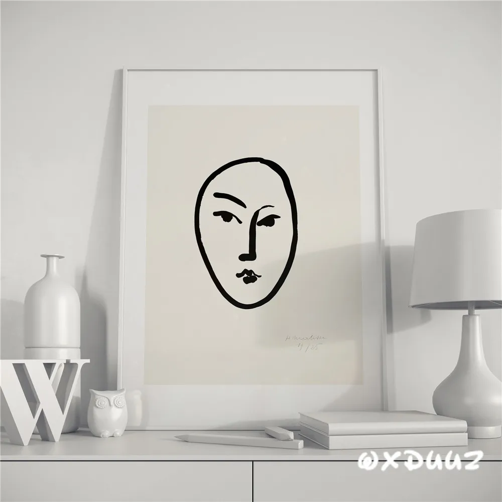Скандинавский стиль современный дизайн искусство выражение лица абстрактная