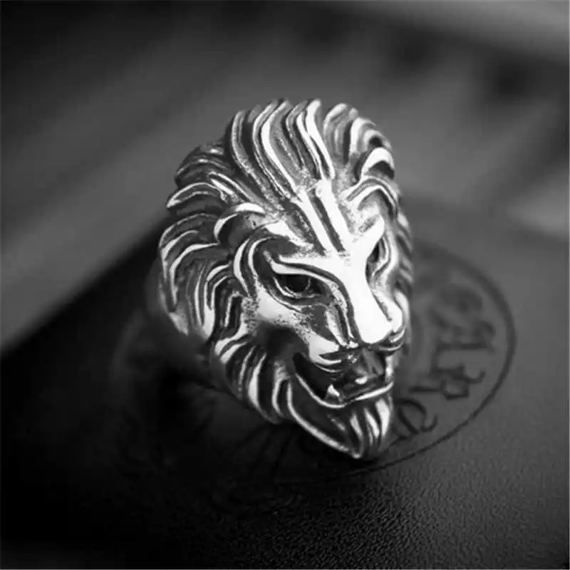 Мужское кольцо с головой льва в стиле панк размеры 8 11|Кольца| |