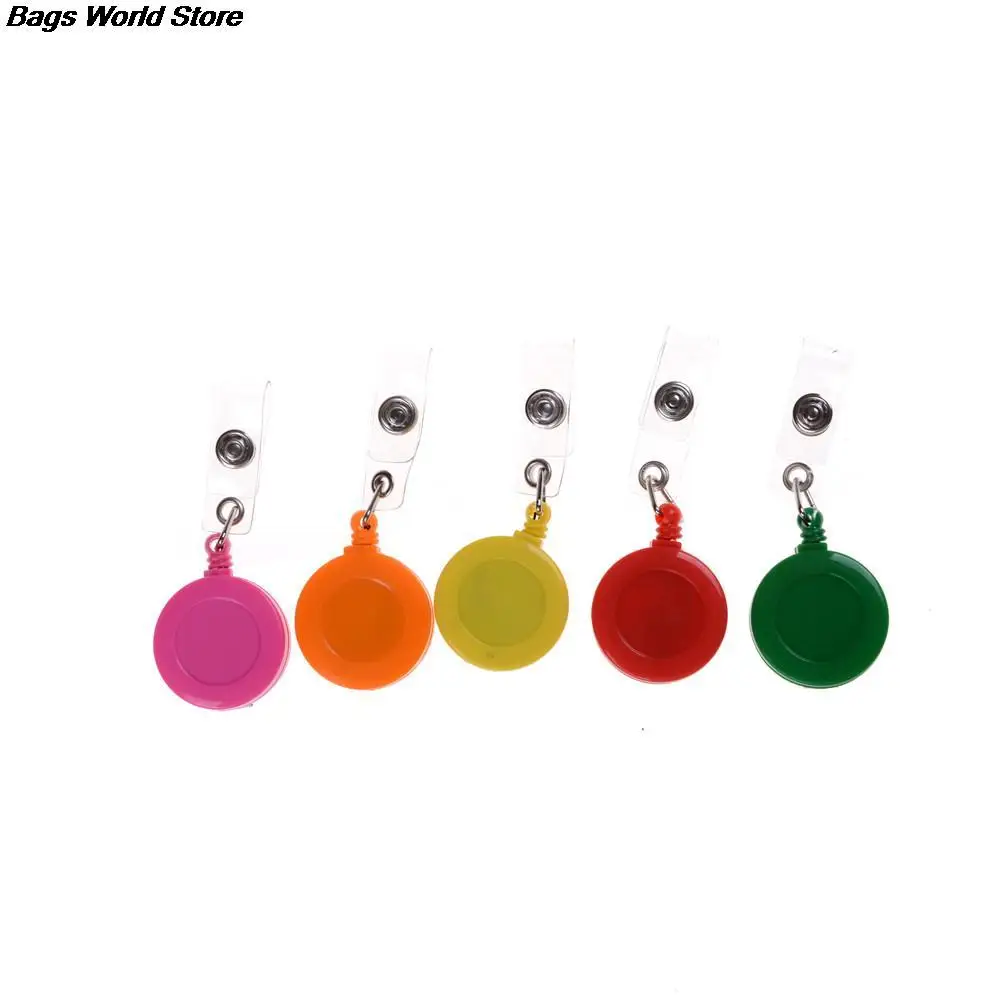 1pcs Multi Colors Mini High Quality Casual Badge Reel Retractable ID Card Holder Clips Key Ring Color Randomly | Багаж и сумки