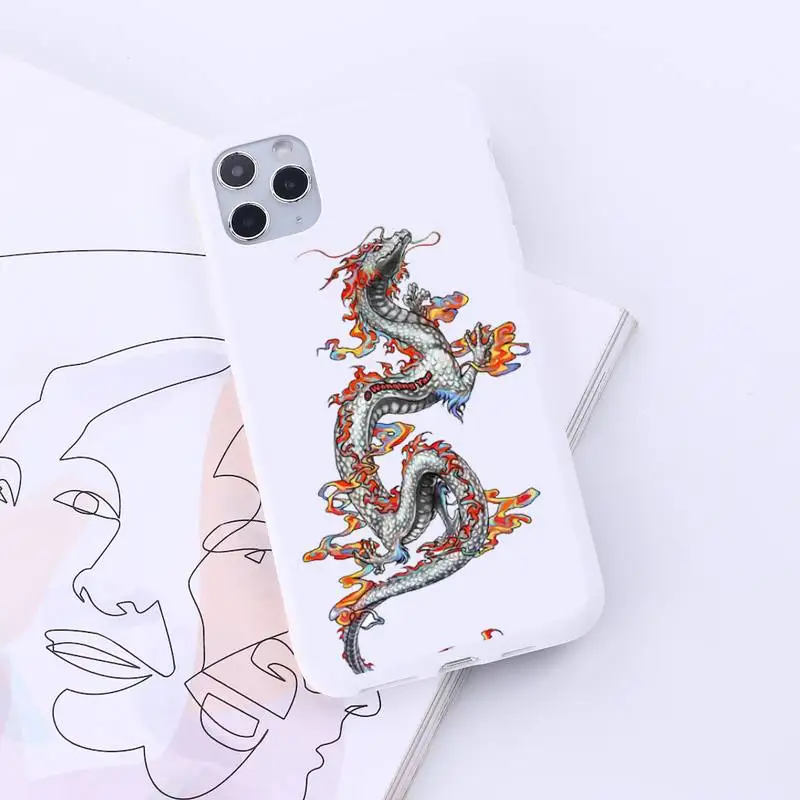 

Fashion Dragon Animal Pattern Phone Case Candy Color for iPhone 6 7 8 11 12 s mini pro X XS XR MAX Plus