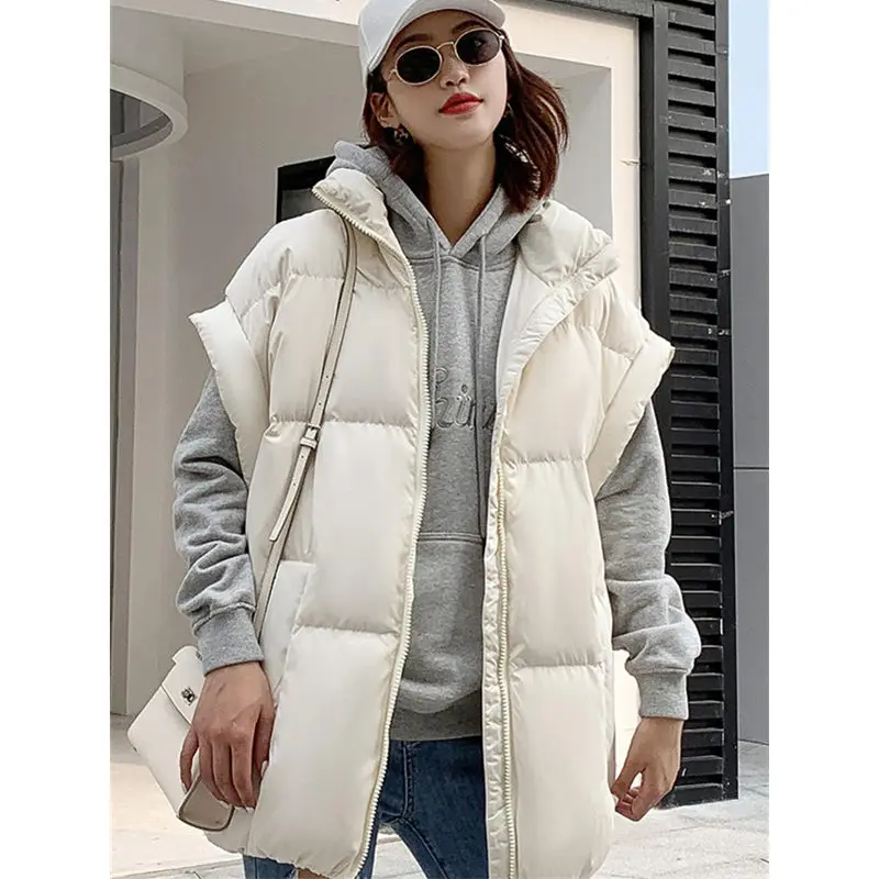 

Fashion Vest Woman Jacket Waistcoat Mujer Chaqueta Loose Warm Ladies Vest Thick Sleeveless Down Cotton Vest Female Solid tops