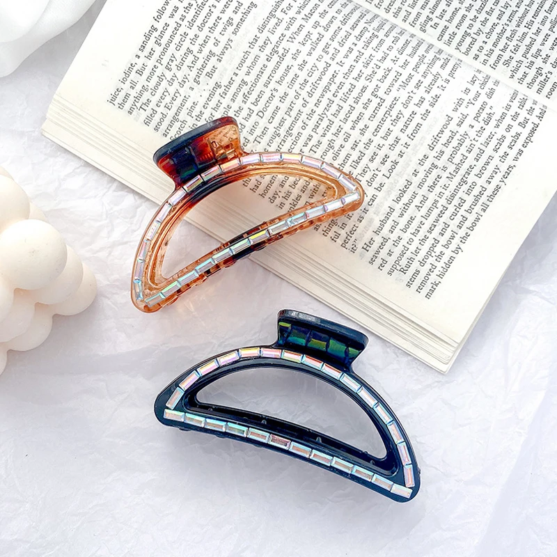 

2021 New Women Elegant Colorful Hollow Geometric Plastic Hair Claw Vintage Hair Clips Headband Hairpin Fashion Hair Accessories