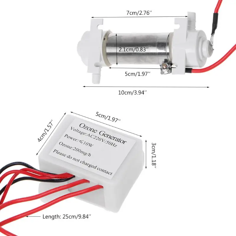 1 шт. AC220V 200 мг генератор озона трубки для DIY Очистка воды Воздухоочистители нового