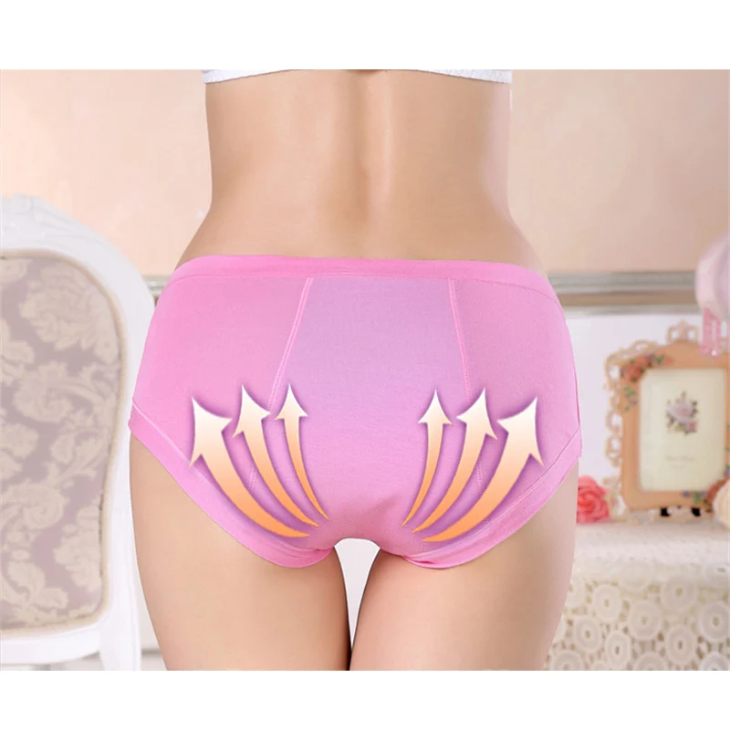 Женское Бесшовное Нижнее белье со средней талией физиологические трусы для