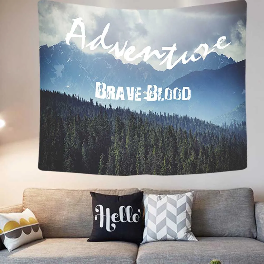 Мультяшная акварельная картина настенный тканевый гобелен подвесной