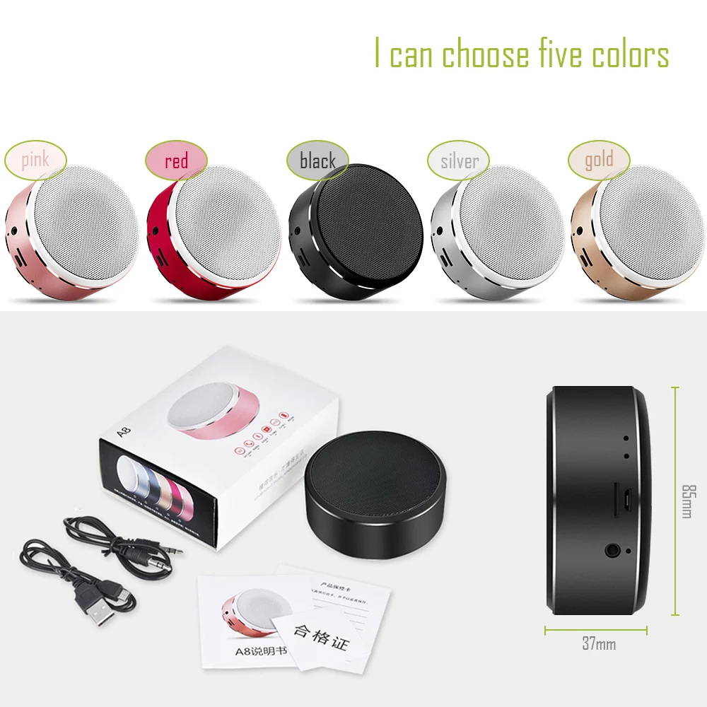 Портативный Bluetooth мини динамик Беспроводная Hi Fi колонка с сабвуфером громкий