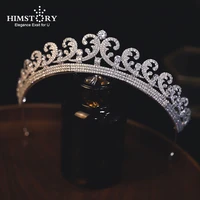 himstory gorgeous crown tiara de noiva kate princess wedding hair accessories women head jewelry zircon bridal headdress