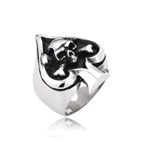 new trendy spades skull head ring mens ring fashion metal interesting shape ring accessories party jewelry size 8 13