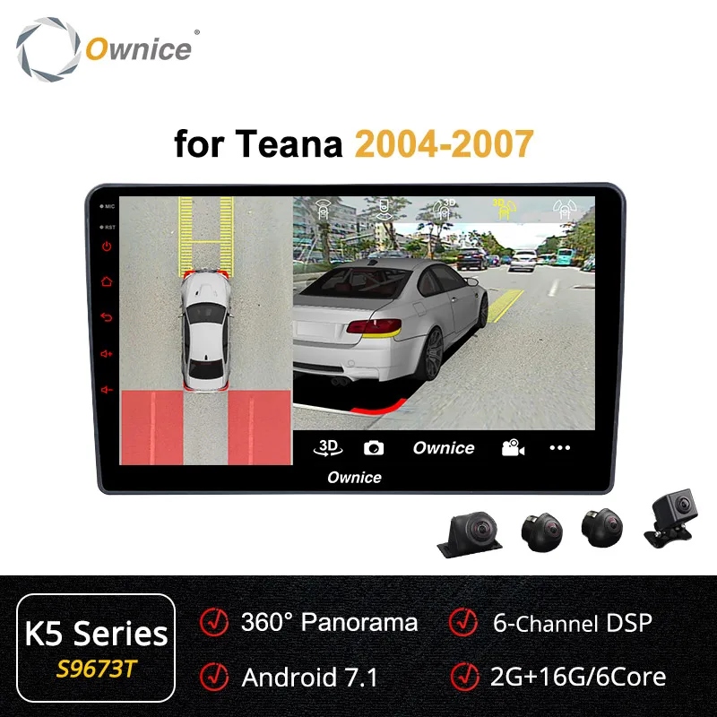 Ownice K3 K5 K6 2 Din Android 9,0 автомобильный dvd-плеер для NISSAN Teana 2004-2007 4G LTE DSP 360 панорама оптический gps Navi Стерео - Цвет: S9673 K5