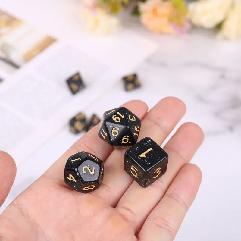 7 шт./компл. акриловые многогранные кубики для трпг Настольная игра DND D4 D20