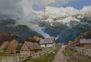 Картина маслом на русском пейзаже комнатные настенные наклейки шелковая