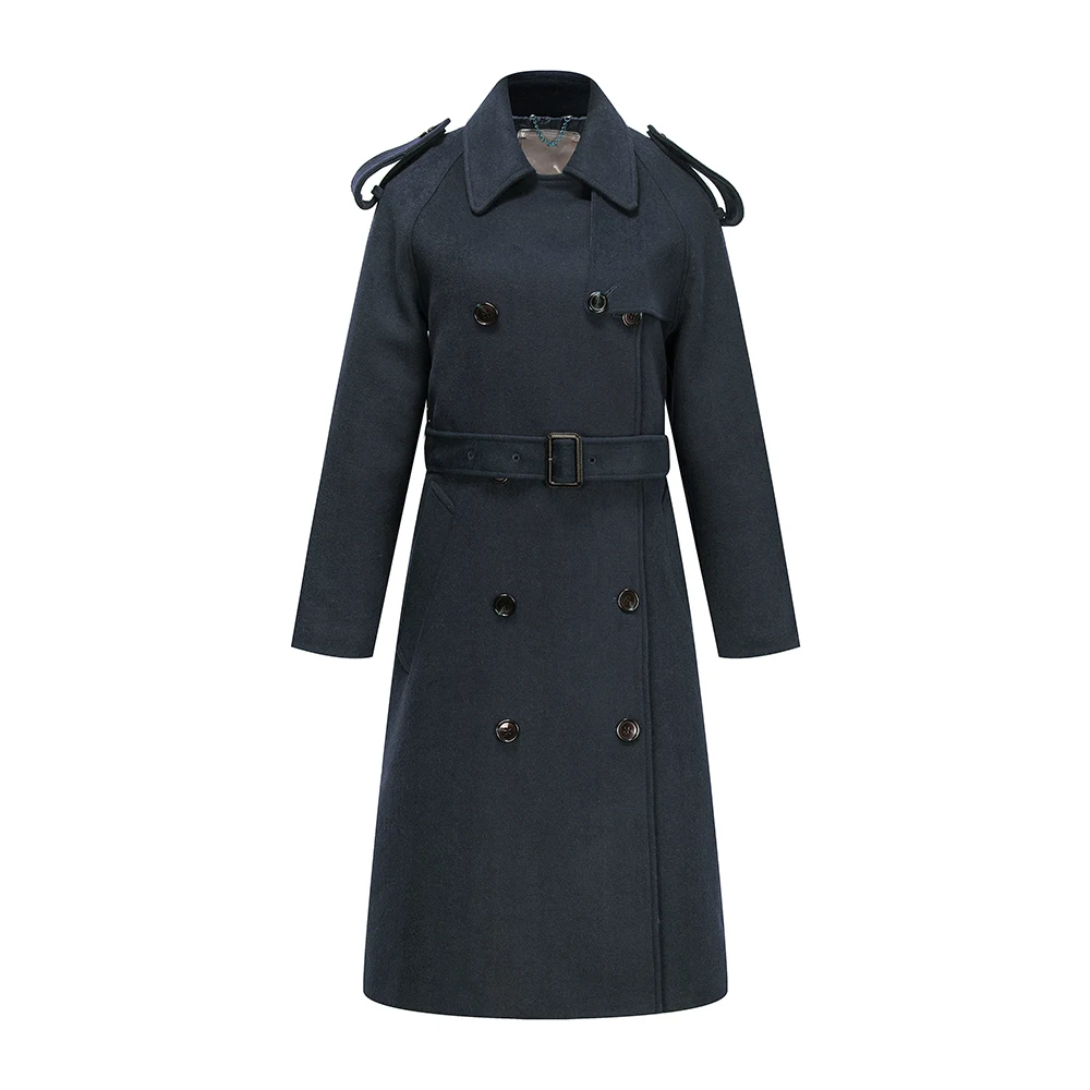 blue color DMN03 JAZZEVAR Новое поступление осенний Женский пальто топ цвета хаки верхняя одежда с поясом длинное женское пальто N9069 - Цвет: blue color DMN03