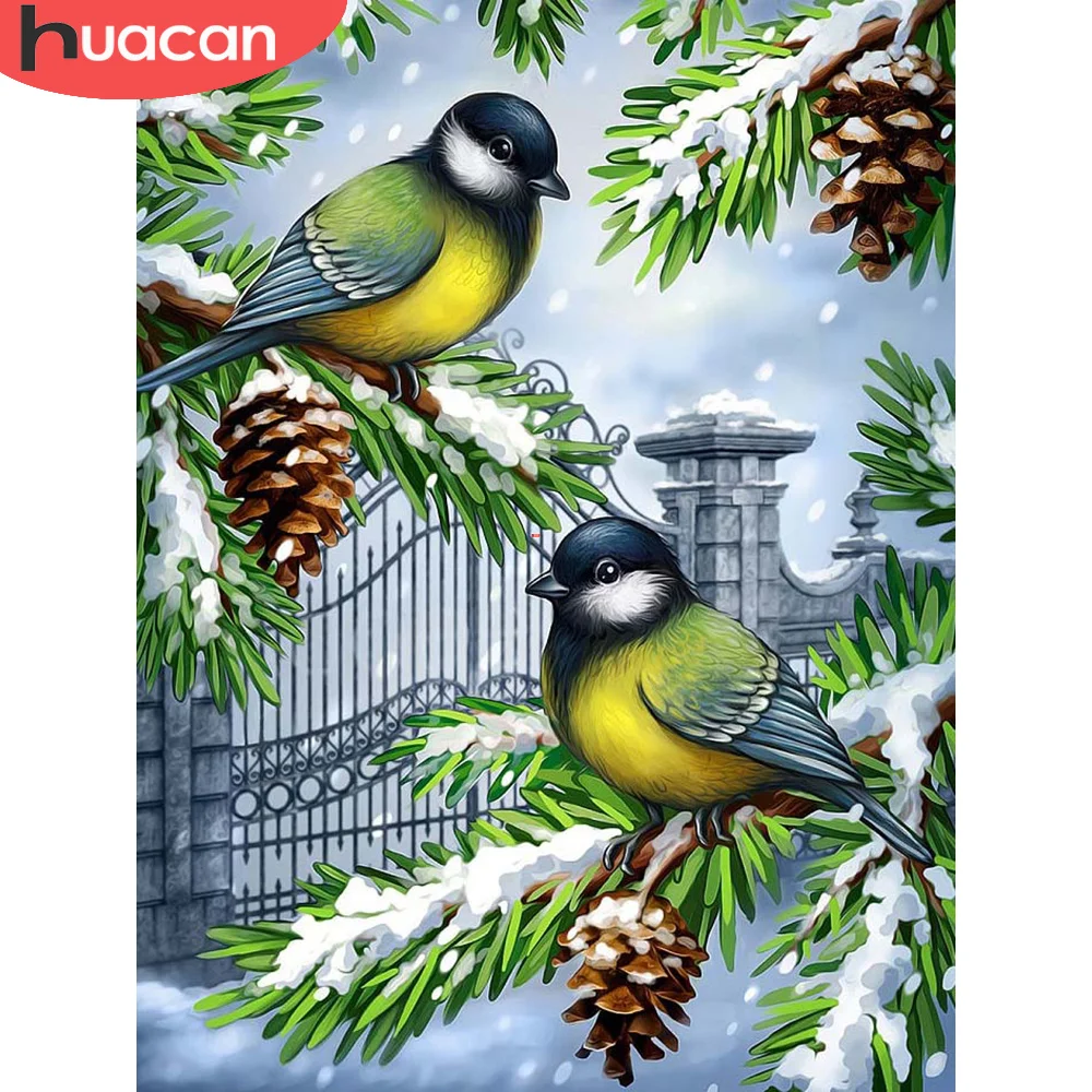 

HUACAN Diamond Painting Animal 5D DIY Diamond Mosaic Bird Embroidery Winter Home Decor Handmade Gift